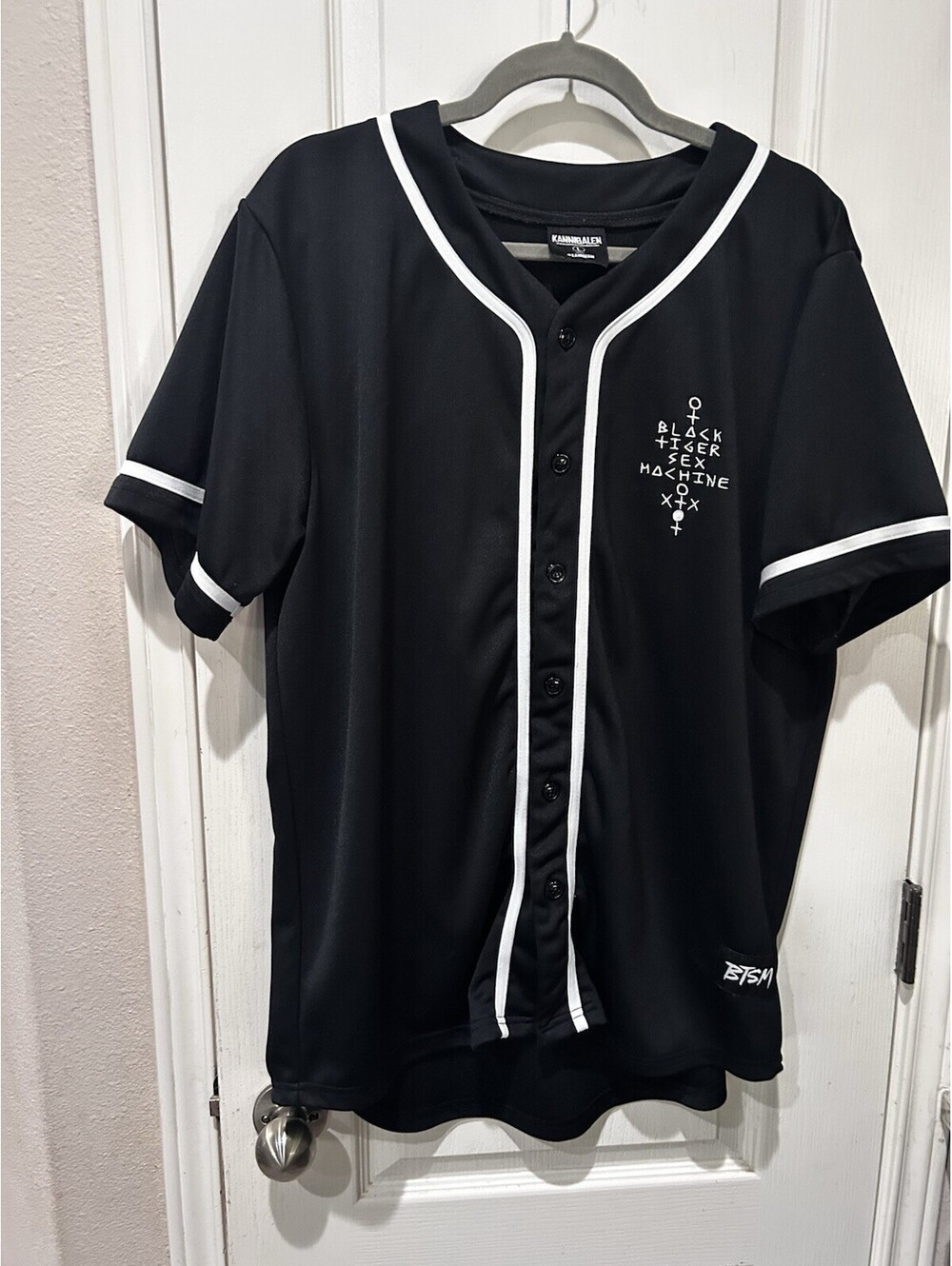 BTSM Black Tiger Sex Machine Baseball Jersey Kannibalen Records Sz L Merch